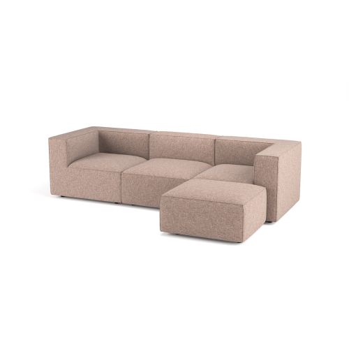 CANAPÉ TETRIS TAUPE, 4 PLACES, VERSION DROITE 