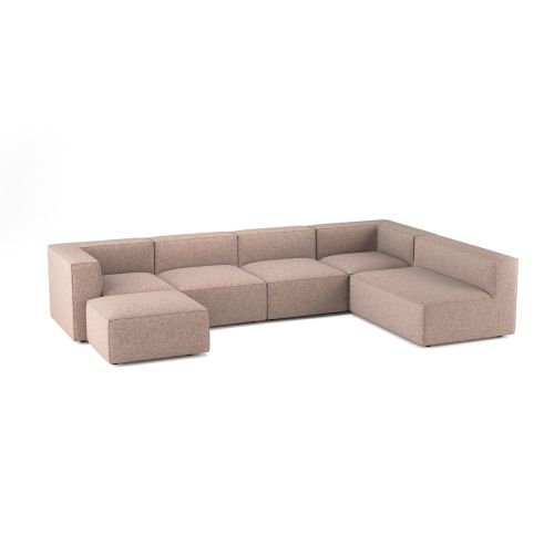 CANAPÉ TETRIS TAUPE, 6 PLACES, VERSION GAUCHE