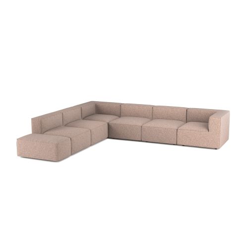 CANAPÉ TETRIS TAUPE, 7 PLACES, VERSION GAUCHE
