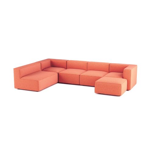 CANAPÉ TETRIS ROUILLE, 6 PLACES, VERSION DROITE