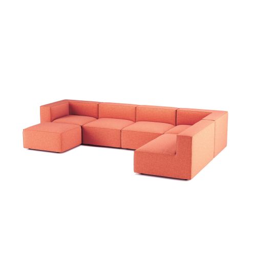 CANAPÉ TETRIS ROUILLE, 6 PLACES, VERSION GAUCHE