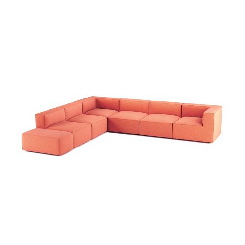 CANAPÉ TETRIS ROUILLE, 7 PLACES, VERSION GAUCHE